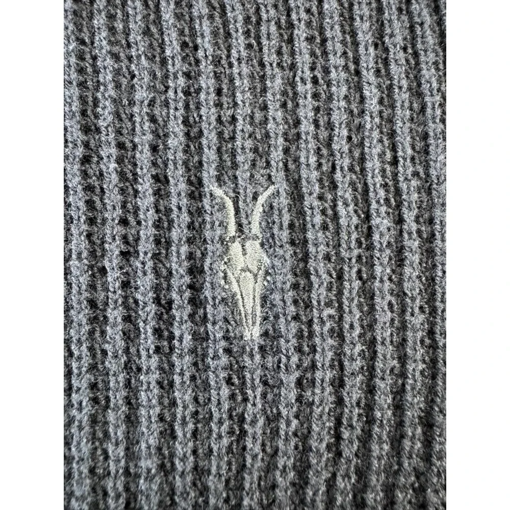 AllSaints‎ Sweater Mens Medium Black Cotton Ribbed Crewneck Knit Pullover